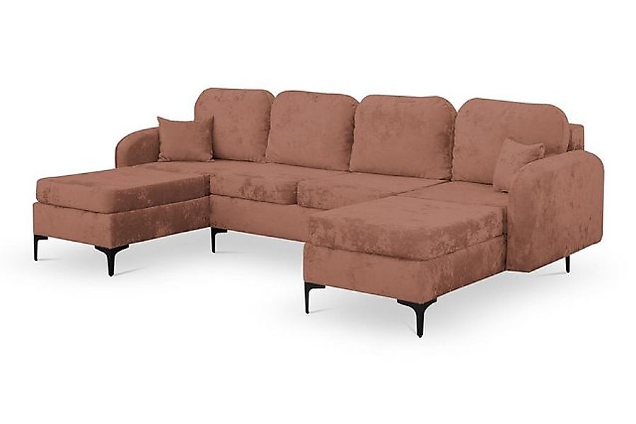 Compleo Ecksofa U -form BELLA, Klassisch, Breite: 294 cm, Metallfüße günstig online kaufen