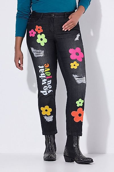 Angel of Style 5-Pocket-Jeans 7/8-Jeans Straight Fit destroyed Badges günstig online kaufen