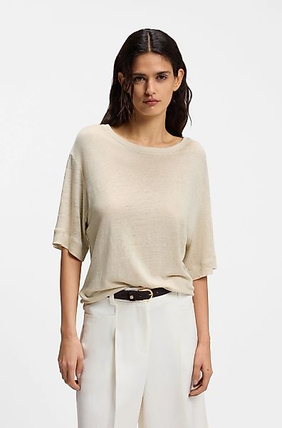 BOSS ORANGE T-Shirt "Emma Premium Damenmode" aus reinem Leinen, Rundhals günstig online kaufen