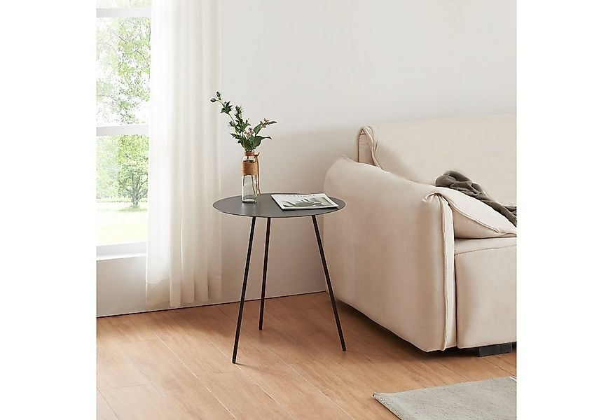 en.casa Beistelltisch, »Sula« aus Metall Schwarz 53xØ50cm günstig online kaufen