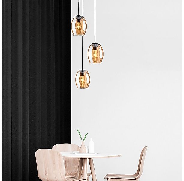 MeLiTec LED Pendelleuchte DP30, LED wechselbar, warmweiß, Hängeleuchte Ambe günstig online kaufen