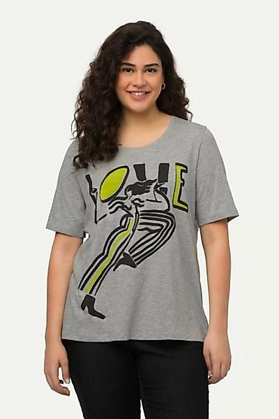 Ulla Popken Rundhalsshirt T-Shirt LOVE Classic Rundhals Halbarm günstig online kaufen