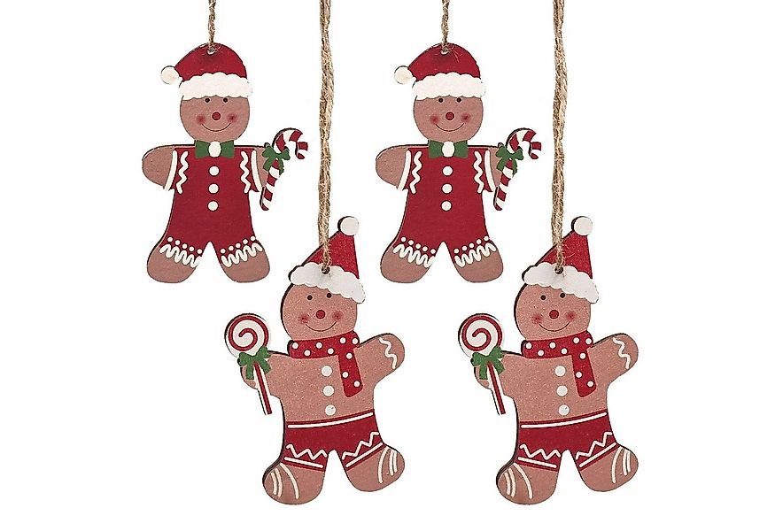 Logbuch-Verlag Dekofigur 4 Lebkuchenmann Holzanhänger Weihnachtsdeko zum Au günstig online kaufen