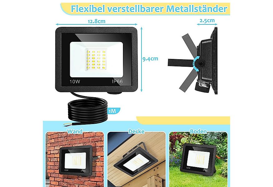 Clanmacy LED Flutlichtstrahler LED Fluter LED Strahler LED Flutlichtstrahle günstig online kaufen