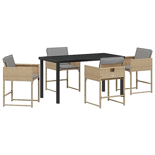 vidaXL Garten Essgruppe 5-Tlg Beige Poly Rattan 3380738 günstig online kaufen