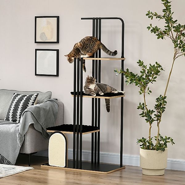PawHut Kratzbaum mit 3 Plattformen, Katzenmöbel, günstig online kaufen