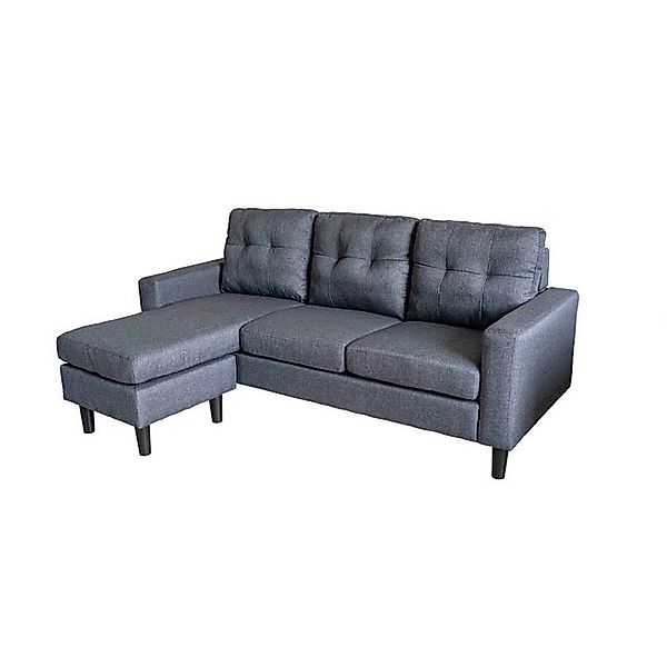 HTI-Living 3-Sitzer Polstercouch mit variabler Ottomane Reva Grau, Stück 1 günstig online kaufen