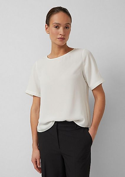 s.Oliver Kurzarmbluse Bluse Crêpe-Shirt mit Reißverschluss günstig online kaufen