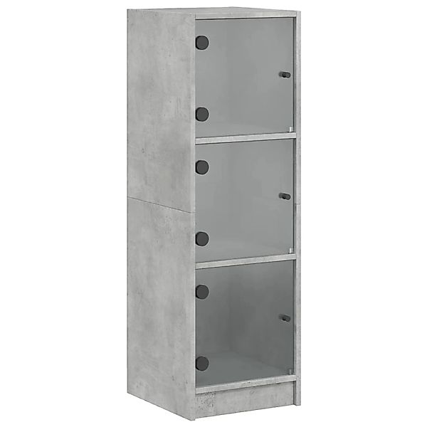 vidaXL Highboard mit Glastüren Betongrau 35x37x109 cm 836388 günstig online kaufen