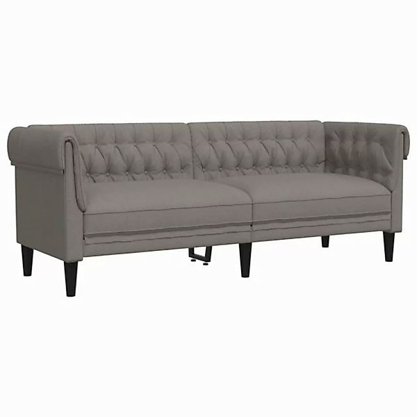 vidaXL Chesterfield-Sofa, Chesterfield-Sofa 3-Sitzer Taupe Stoff günstig online kaufen