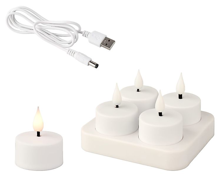 Lumineo LED-Kerze, LED Teelichter 4cm Kunststoff günstig online kaufen
