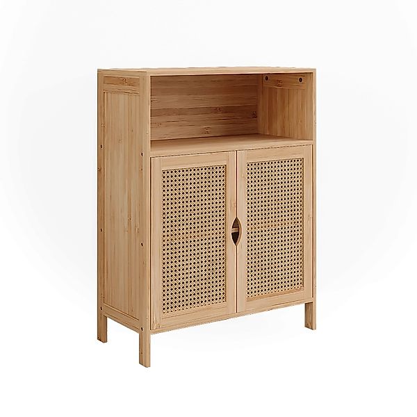 Vicco Midischrank Liora, Bambus/Rattan/Schwarz, 60 x 80 cm (1-St) günstig online kaufen