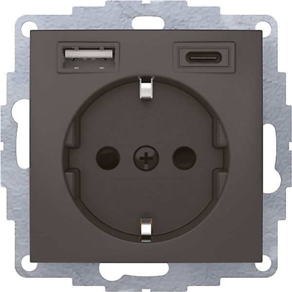 Berker Steckdose SCHUKO/USB anthrazit matt 48041606 - 48041606 günstig online kaufen