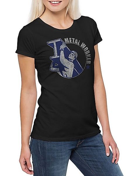 Urban Backwoods Print-Shirt Metal Worker II Damen T-Shirt Schlosser Locksmi günstig online kaufen
