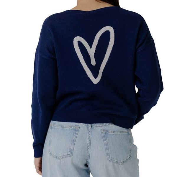 Kleinigkeit V-Ausschnitt-Pullover Wollma Hearteck günstig online kaufen