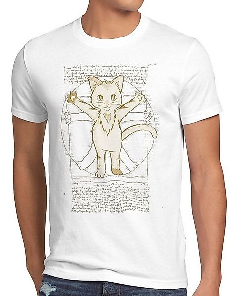 style3 T-Shirt Vitruvianische Katze kätzchen kitten mieze kätzchen felltige günstig online kaufen