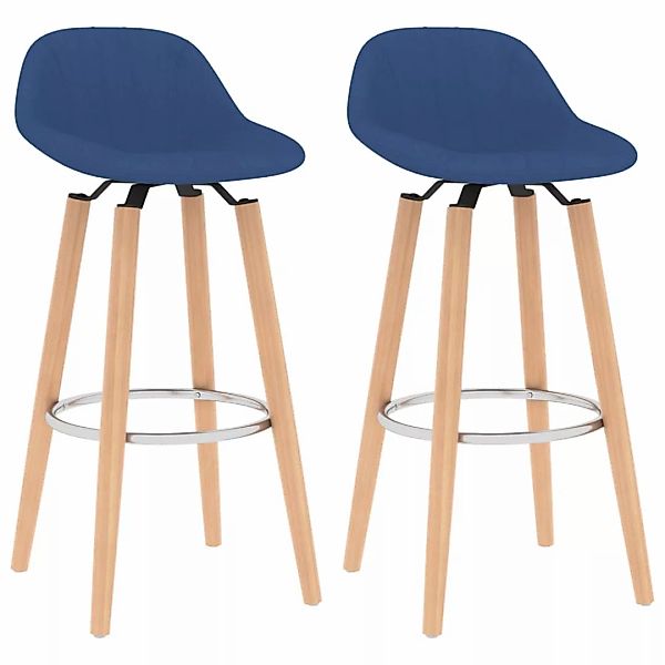 Barhocker 2 Stk. Blau Stoff günstig online kaufen