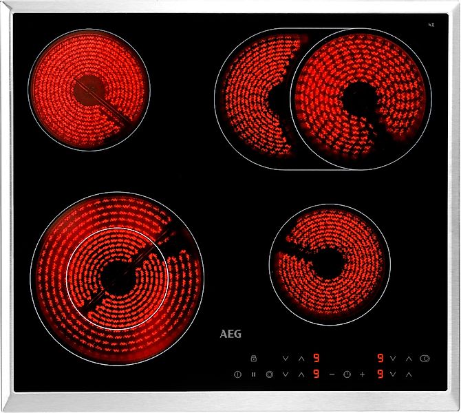 AEG Elektro-Kochfeld "HK634060XB" Strahlenbeheizt 60cm, 14 Stufen, Timer, Z günstig online kaufen