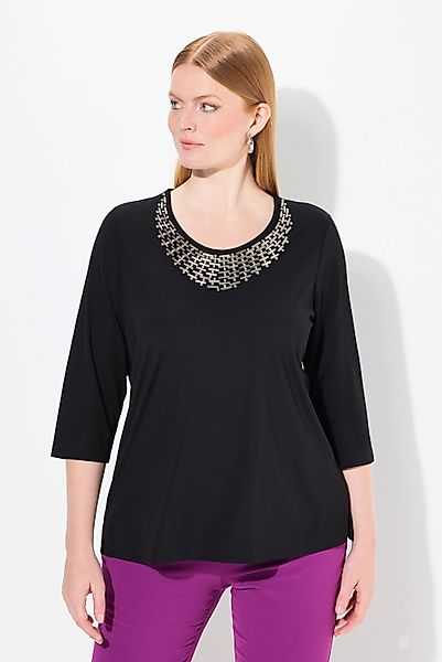 Ulla Popken T-Shirt Shirt Collier-Verzierung Classic günstig online kaufen