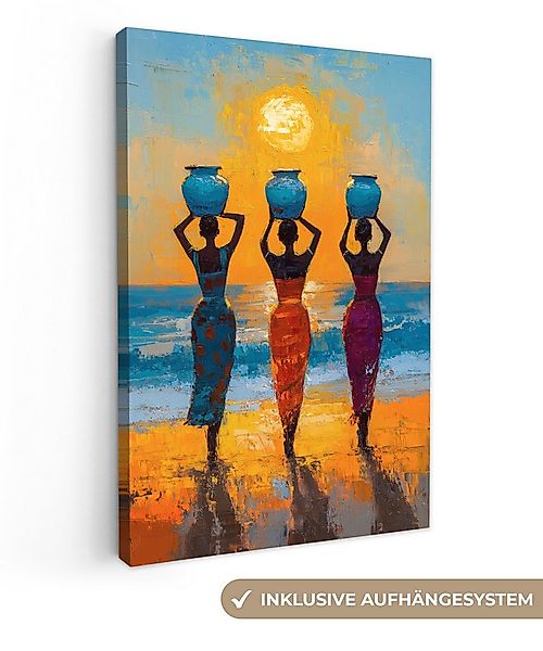 OneMillionCanvasses® Leinwandbild Frauen - Strand - Sonnenuntergang, Fotodr günstig online kaufen