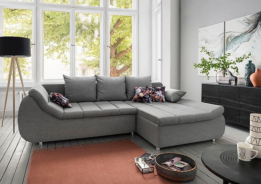 INOSIGN Ecksofa "Imola elegant und modern, aktuelle Steppung im Sitz, beque günstig online kaufen