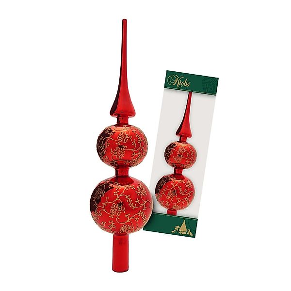 Krebs Glas Lauscha Baumspitze Rankendekor Glanz Rot 33cm günstig online kaufen