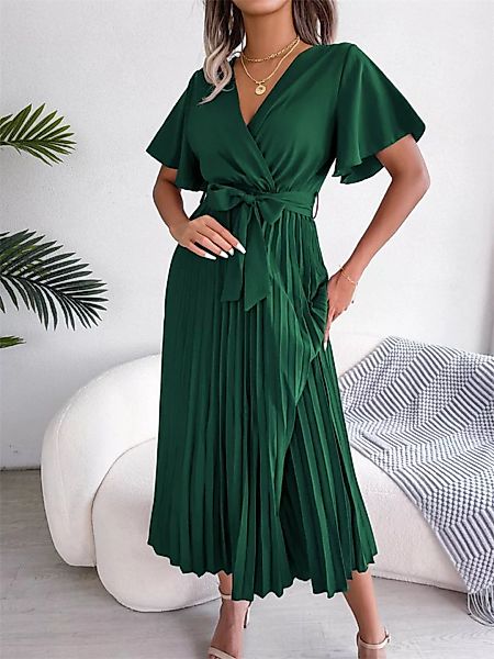 AFAZ New Trading UG Sommerkleid Damen-Faltenrock mit V-Ausschnitt für Frühl günstig online kaufen