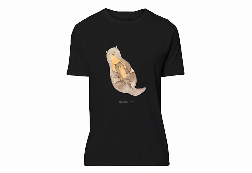 Mr. & Mrs. Panda T-Shirt Otter mit Kind - Schwarz - Geschenk, Herrn, Seeott günstig online kaufen
