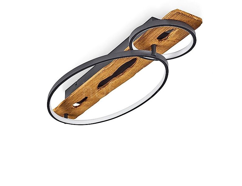 hofstein Deckenleuchte Deckenlampe aus Metall/Holz/Kunststoff in Anthazit/N günstig online kaufen