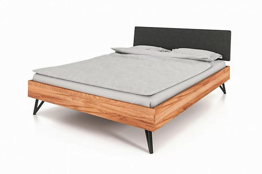 Natur24 Einzelbett Bett Rolo 1 Sonderlänge 90x210 Kernbuche mit Polsterkopf günstig online kaufen