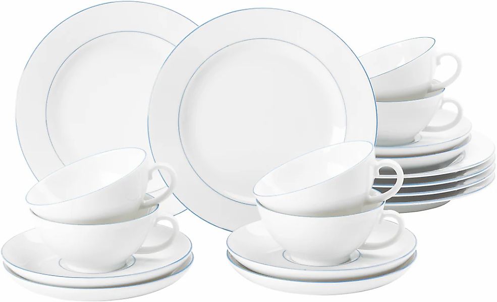 Seltmann Weiden Teeservice "Teeservice 18-teilig Sonate Blue Lines, Teetass günstig online kaufen