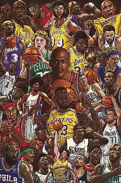 Grupo Erik Poster Basketball Superstars Poster M. Jordan, L. James, K. Brya günstig online kaufen