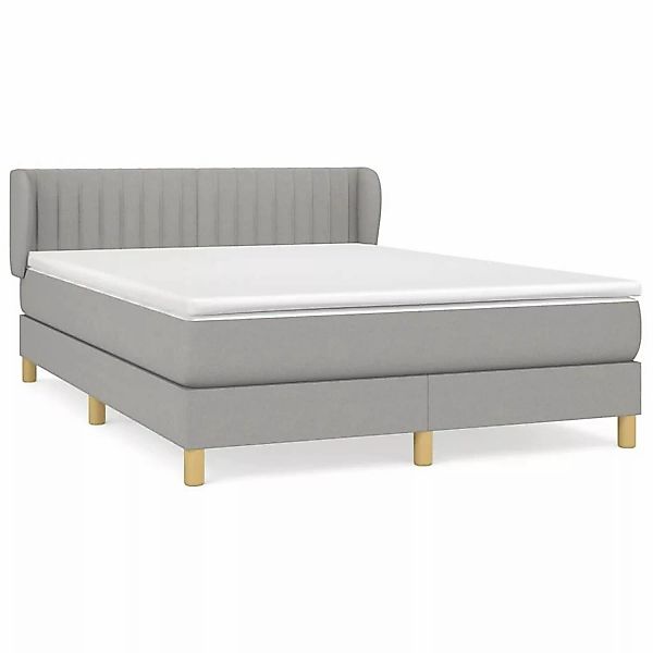 vidaXL Boxspringbett mit Matratze Hellgrau 140x200 cm Stoff1372259 günstig online kaufen
