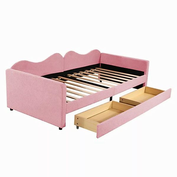 EXTSUD Kinderbett Polsterbett 90*200 cm, Sofabett mit 2 Schubladen, Teddybä günstig online kaufen