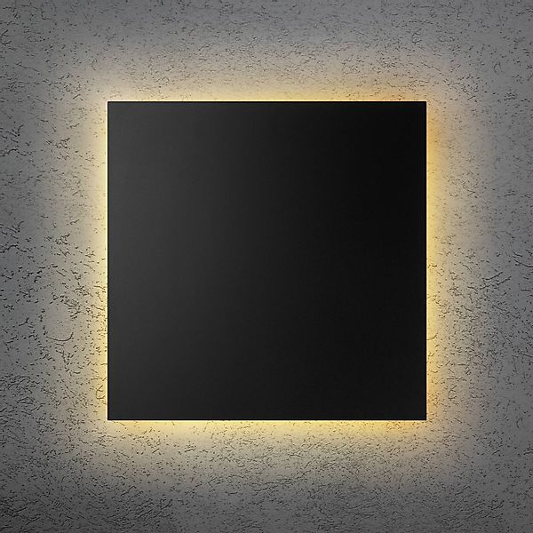 LED-Wandleuchte BLADE Q, schwarz, 44 x 44 cm, Metall dimmbar günstig online kaufen
