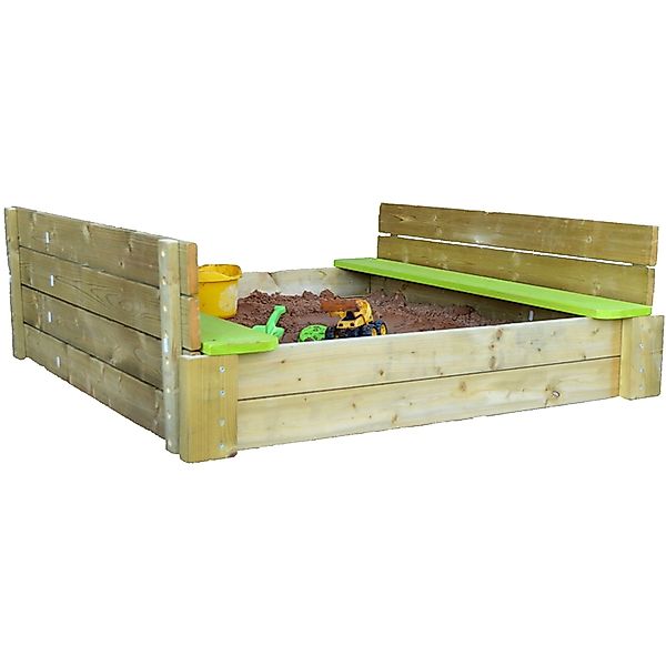Wendi Toys Sandkasten inkl. Holzabdeckung und Sitzflächen 25 x 120 x 120 cm günstig online kaufen