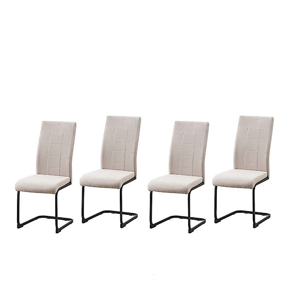 HTI-Line Freischwinger Schwingstuhl 4er-Set Creme LennyP günstig online kaufen