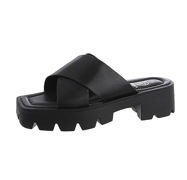 Ital-Design Damen Mules Freizeit Plateausandaletten (80111747) Blockabsatz günstig online kaufen