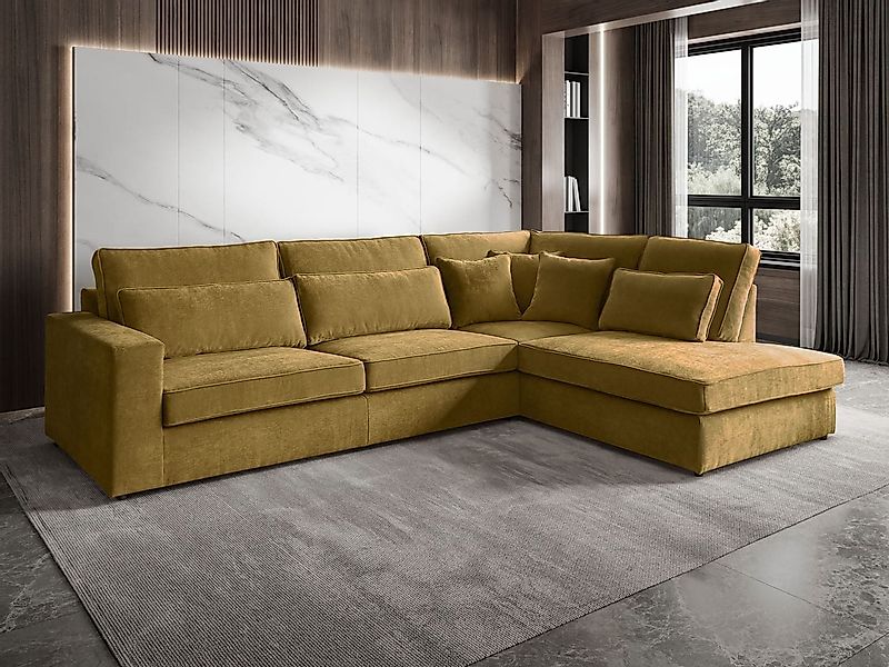 Beautysofa Ecksofa mit dekorativen Kissen PARMA, günstig online kaufen