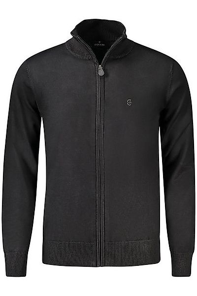 Coveri Moving Strickpullover Herren Cardigan mit Reißverschluss - Schwarz, günstig online kaufen