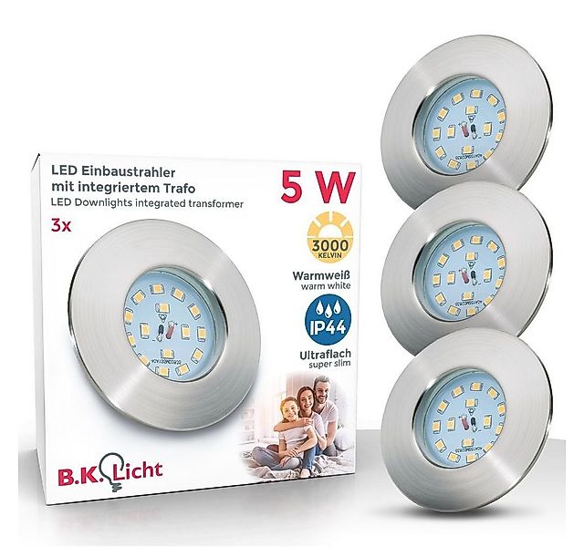 B.K.Licht LED Einbaustrahler LED Badeinbauleuchten 30mm Ultraflach 4x 5W - günstig online kaufen