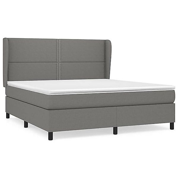 vidaXL Boxspringbett, Boxbett mit Matratze Dunkelgrau 160x200 cm Stoff günstig online kaufen