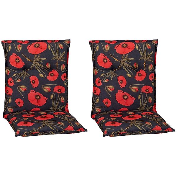 Beo Sitzauflage Niedriglehner Trondheim 2er-Set mit roten Mohnblüten günstig online kaufen