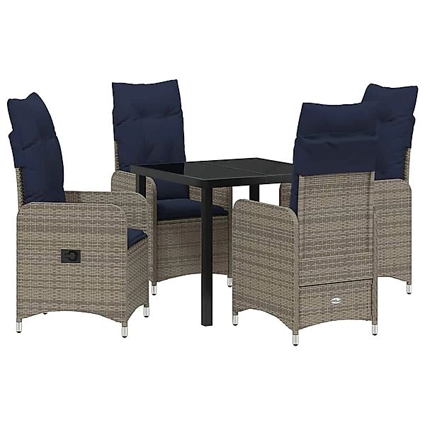 vidaXL Garten Essgruppe 5-Tlg Grau Poly-Rattan 3379689 günstig online kaufen