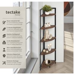 tectake Bücherregal Eckregal, Set 1-tlg., Industrial günstig online kaufen