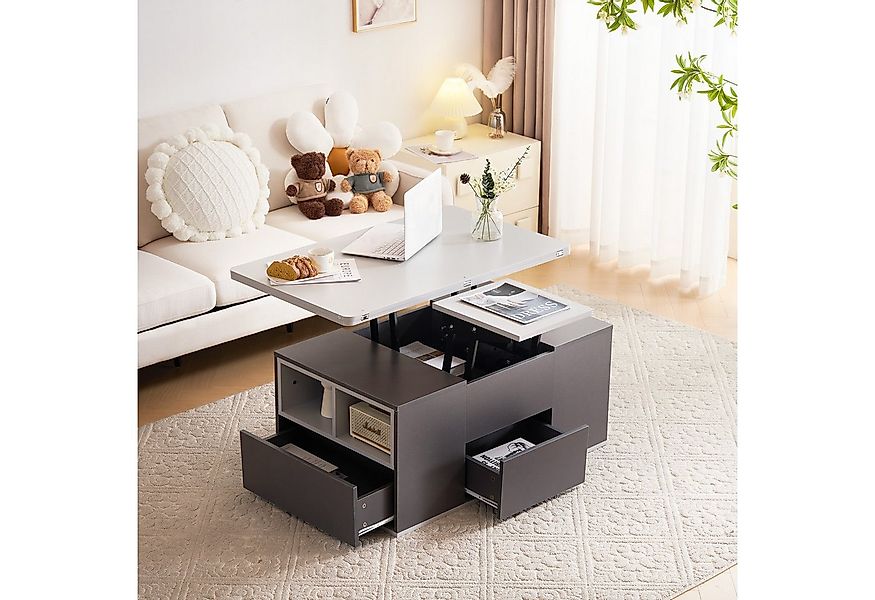 STILVORA Couchtisch Hebbarer-Beistelltisch mit Stauraum Essstisch Kaffeetis günstig online kaufen