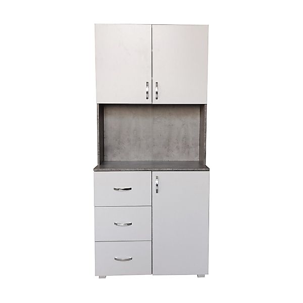 HTI-Living Hochschrank Küchenschrank Weiß/Beton Blanca (Stück, günstig online kaufen