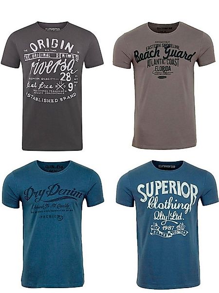 riverso T-Shirt Herren Printshirt RIVLeon Regular Fit (4-tlg) Kurzarm Tee S günstig online kaufen