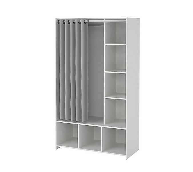 ebuy24 Kleiderschrank Kit Kleiderschrank mit Vorhang hellgrau. günstig online kaufen