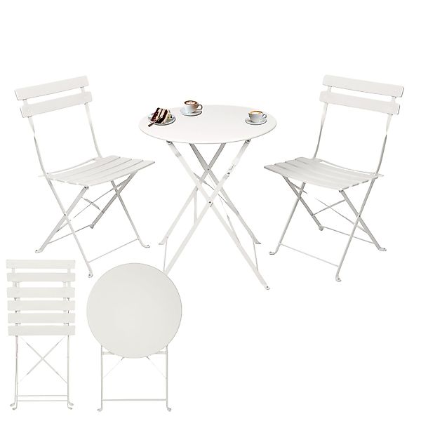 Albatros International Balkonset Bistroset 3-teilig Weiß günstig online kaufen